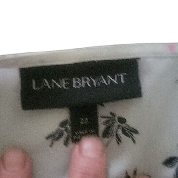 Lane Bryant Womens Plus Size 28 Ruffle Sleeve Floral Print Top Lightweight White - Picture 5 of 6